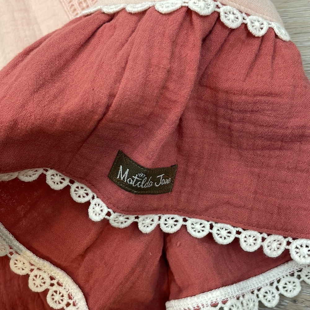 Matilda Jane Call Me Cute Peasant Top Peach Pink Cotton Size Small - Picture 8 of 11